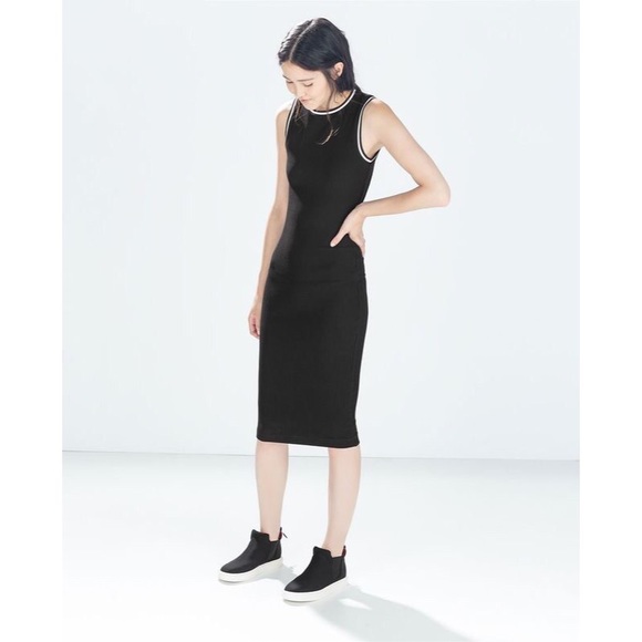 Zara | Dresses | Zara Black Ribbed Open 
